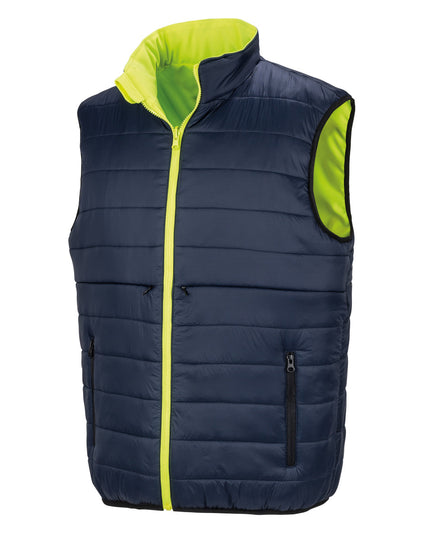 Result Safeguard Reversible Soft Padded Safety Gilet - Fluorescent Yellow/Navy