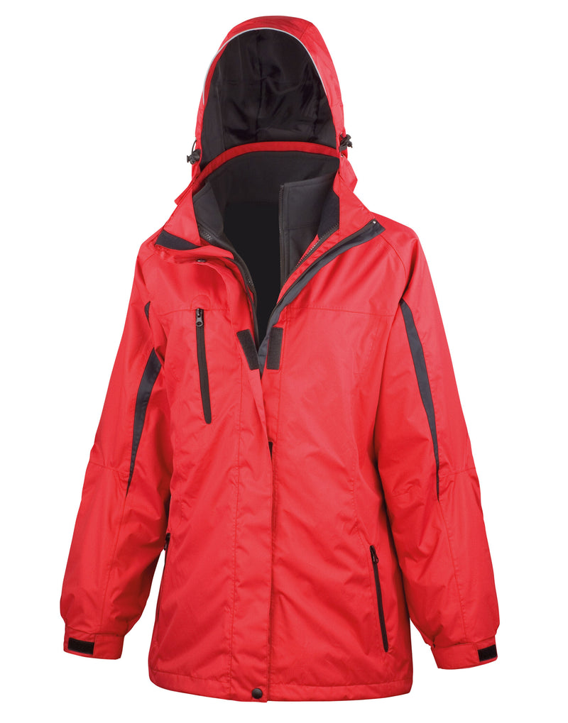 Result Women'S 3-In-1 Journey Jacket With Softshell Inner - Red/Black