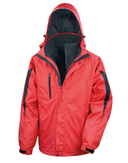 Result Men'S 3-In-1 Journey Jacket With Softshell Inner - Red/Black