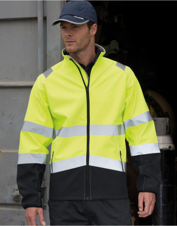 Result Safeguard Printable Safety Softshell - Fluorescent Orange/Black