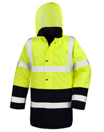 Result Safeguard Motorway 2-Tone Safety Coat - Fluorescent Yellow/Black