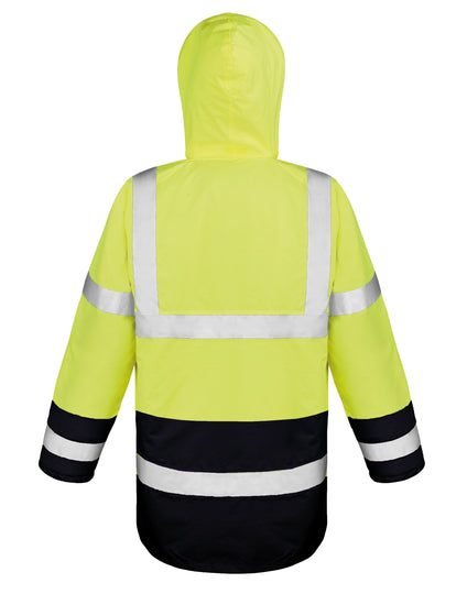 Result Safeguard Motorway 2-Tone Safety Coat - Fluorescent Yellow/Black