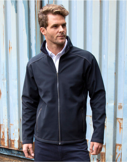 Work-Guard by Result Men'S Treble Stitch Softshell - Black