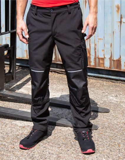 Work-Guard by Result Slim Softshell Work Trousers - Black
