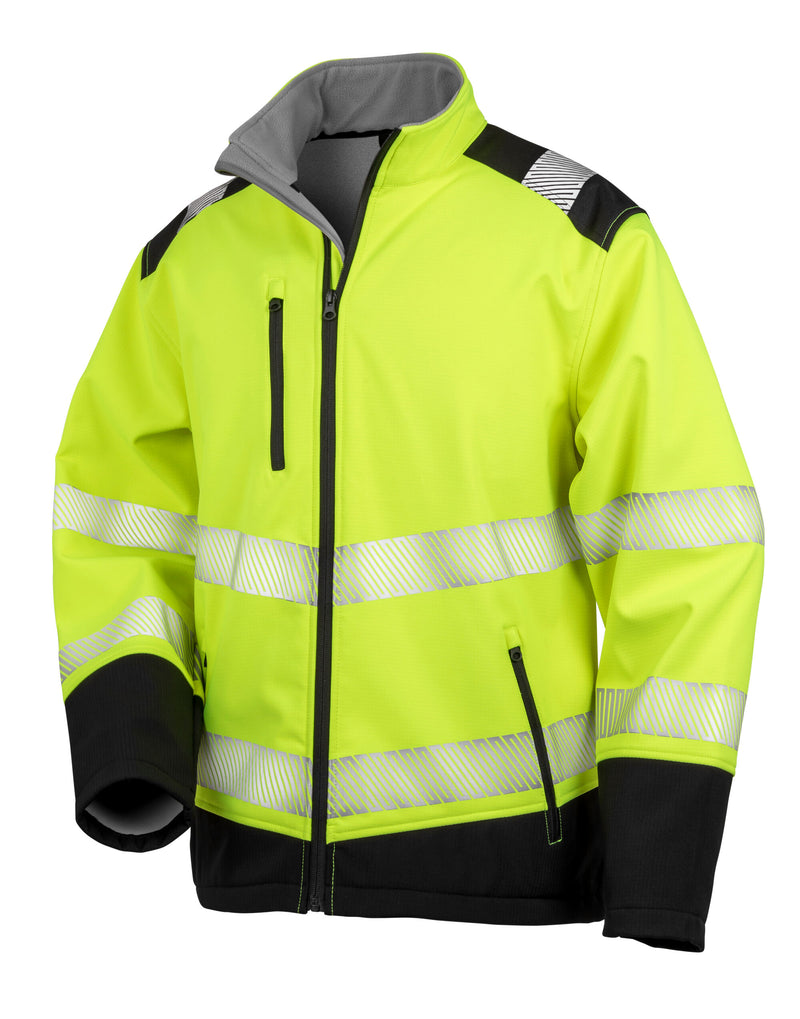 Result Safeguard Printable Ripstop Safety Softshell - Fluorescent Yellow/Black