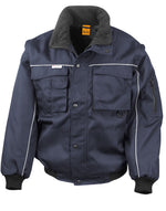 Work-Guard by Result Zip Sleeve Heavy Duty Jacket - Navy/Navy