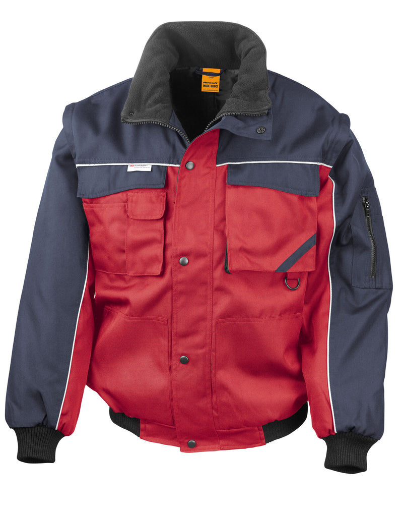 Work-Guard by Result Zip Sleeve Heavy Duty Jacket - Red/Navy