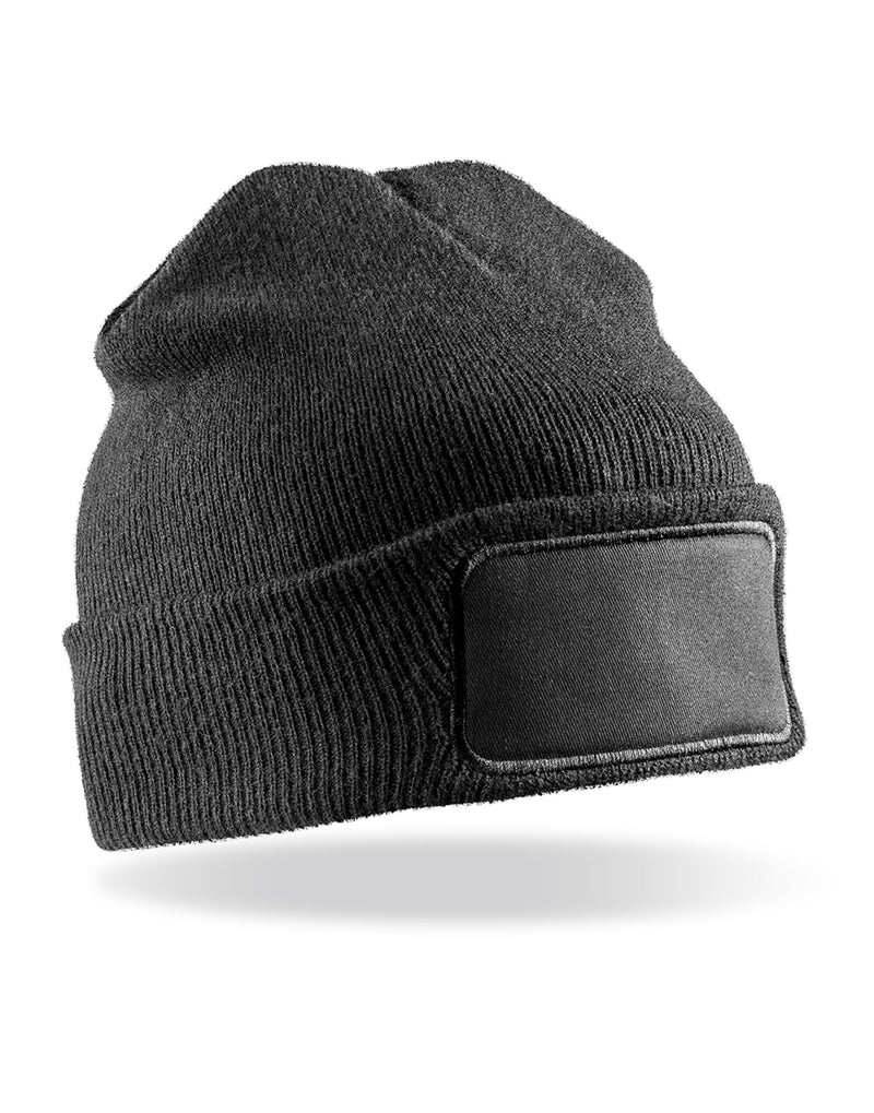 Result Winter Essentials Double Knit Printers Beanie - Black