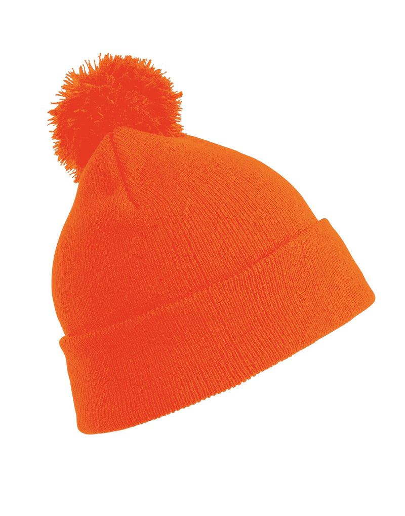 Result Winter Essentials Junior Pom Pom Beanie - Fluoresent Orange
