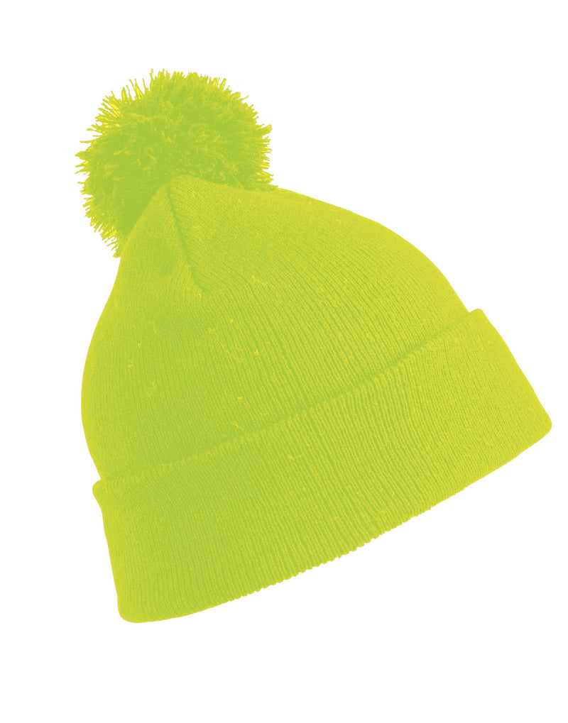 Result Winter Essentials Junior Pom Pom Beanie - Fluoresent Yellow