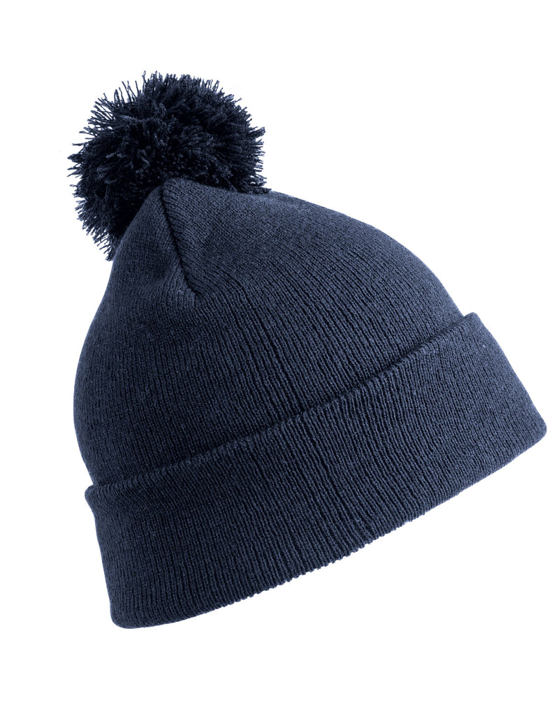 Result Winter Essentials Junior Pom Pom Beanie - Navy