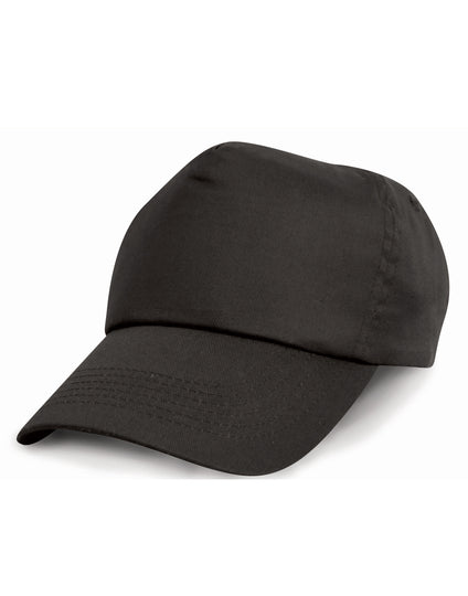 Result Headwear Cotton Cap - Black
