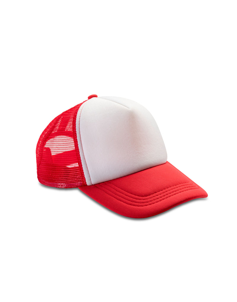 Result Headwear Detroit 1/2 Mesh Truckers Cap - Red/White