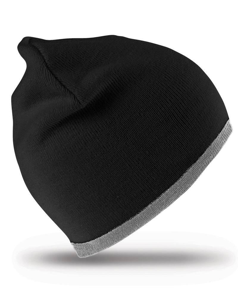 Result Winter Essentials Soft Feel Cuffless Reversible Beanie - Black/ Grey