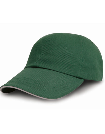 Result Headwear Brushed Cotton Printers/Embroiderers Cap - Forest/Putty