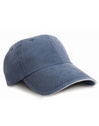 Result Headwear Washed Fine Line Cotton Cap With Sandwich Peak