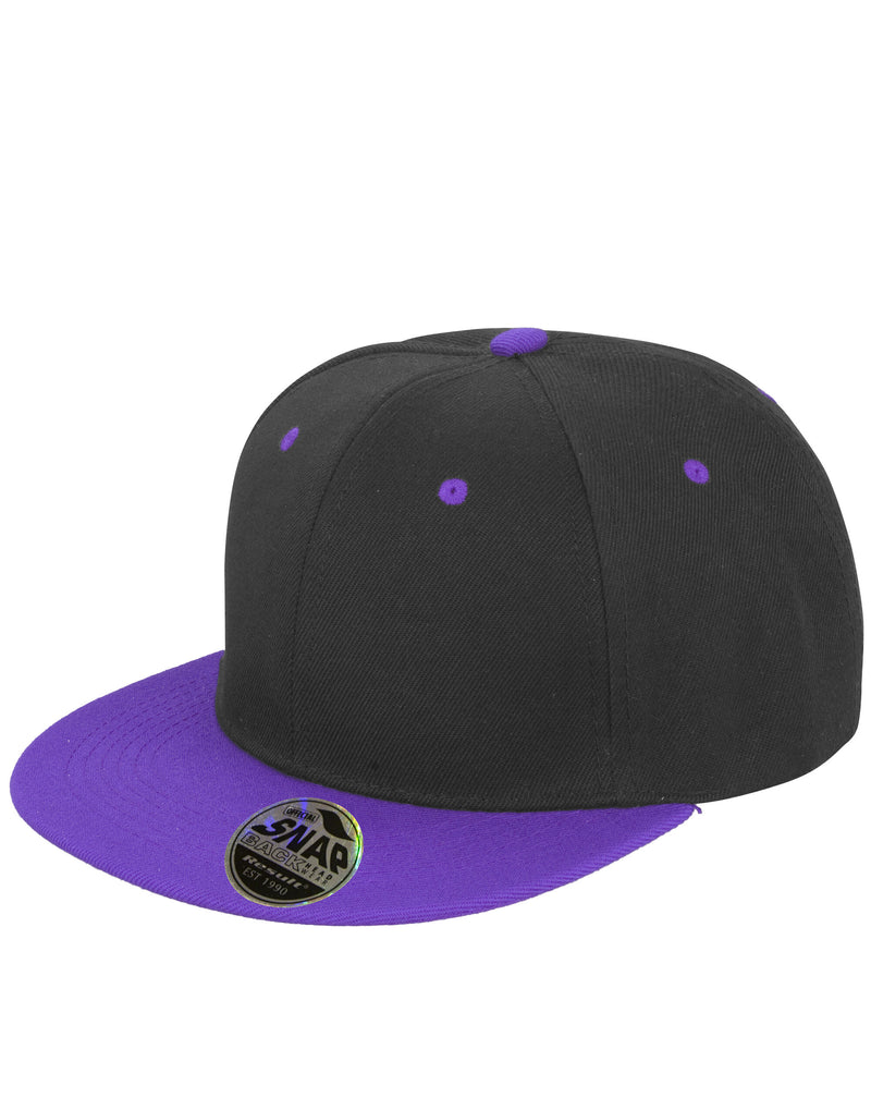 Result Core Bronx Original Flat Peak Snap Back Dual Colour Cap - Black/Purple