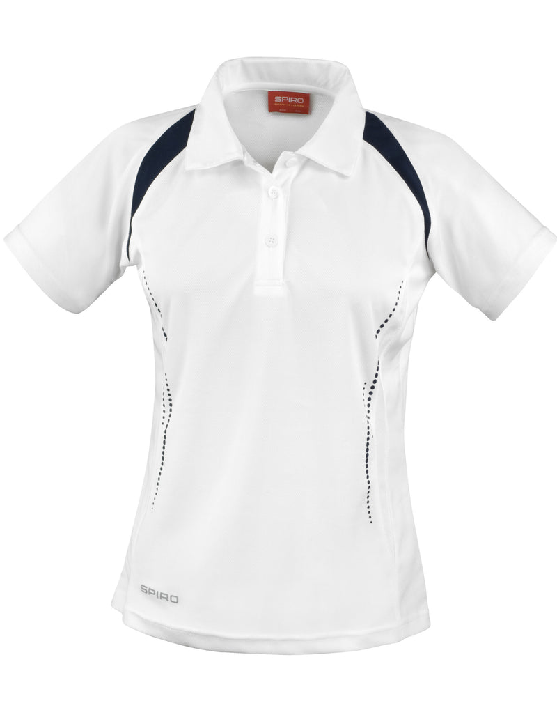 Spiro Ladies'  Team Spirit Polo Shirt - White/Navy