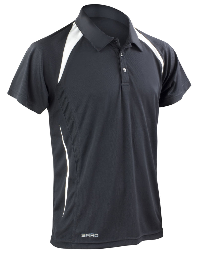 Spiro Men'S Team Spirit Polo Shirt - Black/White