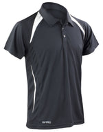 Spiro Men'S Team Spirit Polo Shirt - Black/White