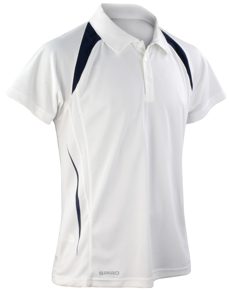 Spiro Men'S Team Spirit Polo Shirt - White/Navy