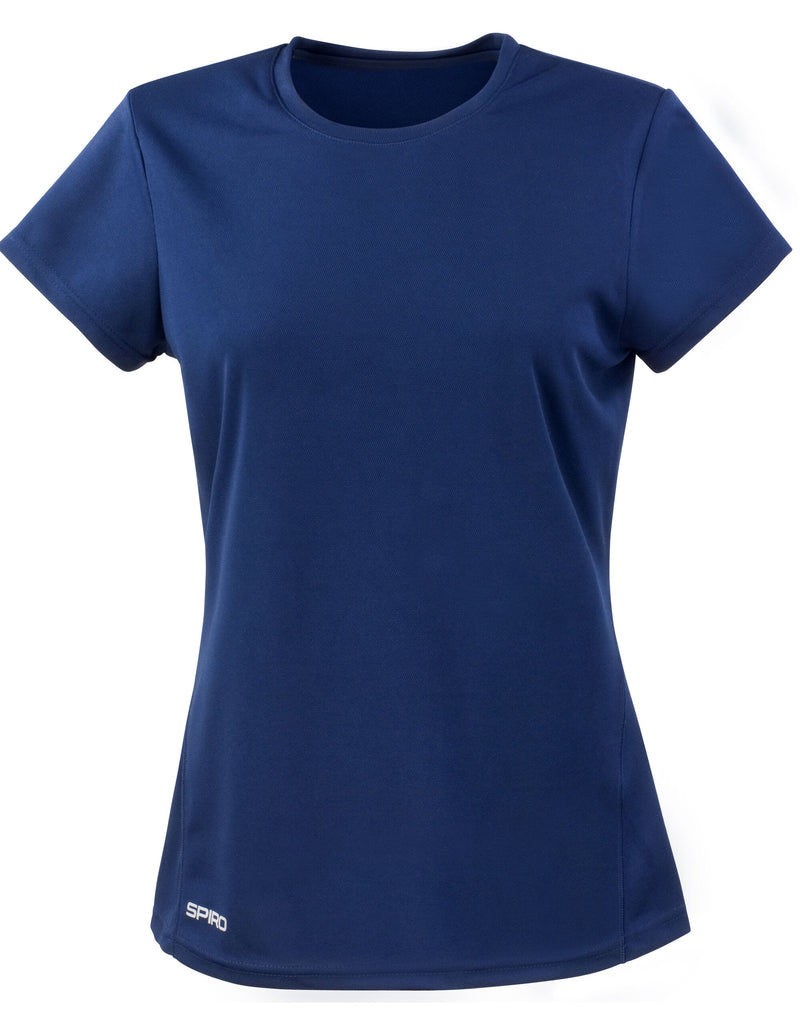 Spiro Ladies' Quick Dry Short Sleeve T-Shirt - Navy