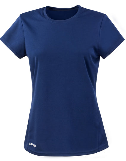 Spiro Ladies' Quick Dry Short Sleeve T-Shirt - Navy
