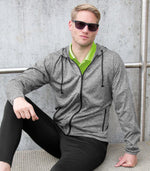 Spiro Fitness Men'S Hooded Tee-Jacket - Grey/Black