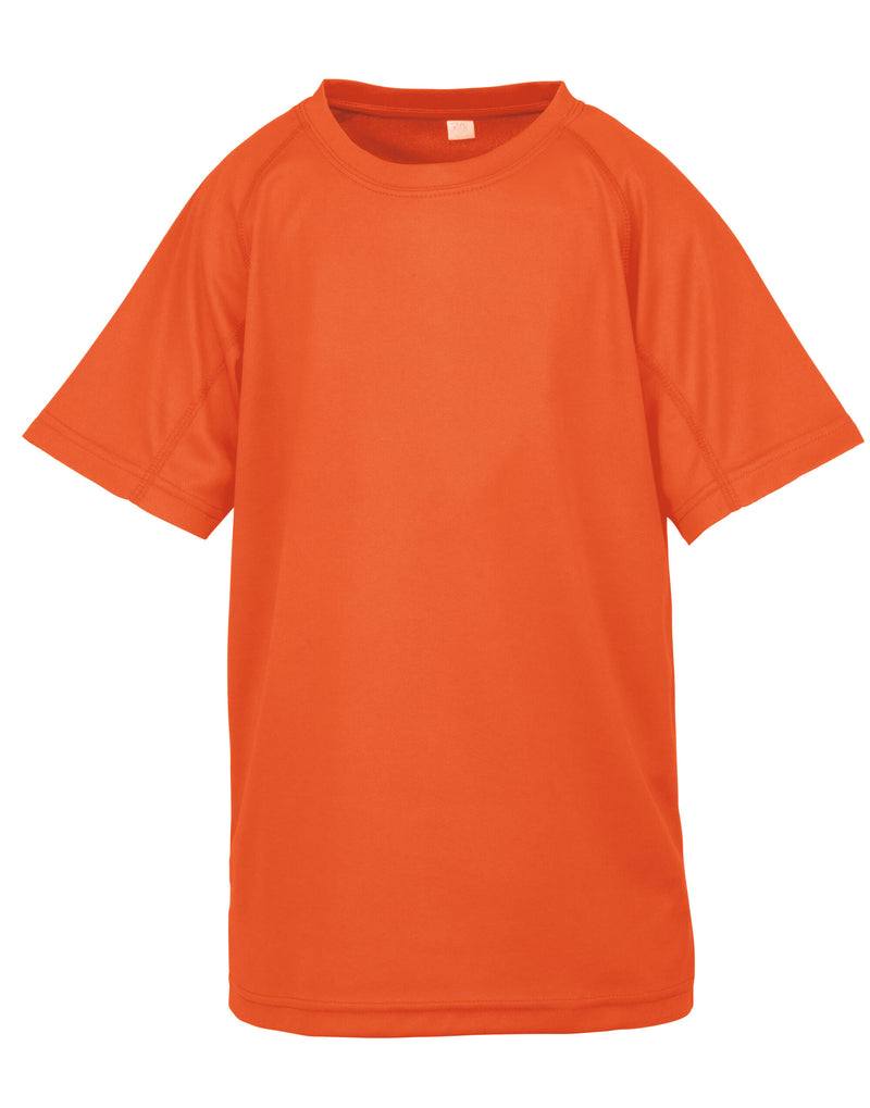 Spiro Impact Junior Performance Aircool Tee - Floro Orange