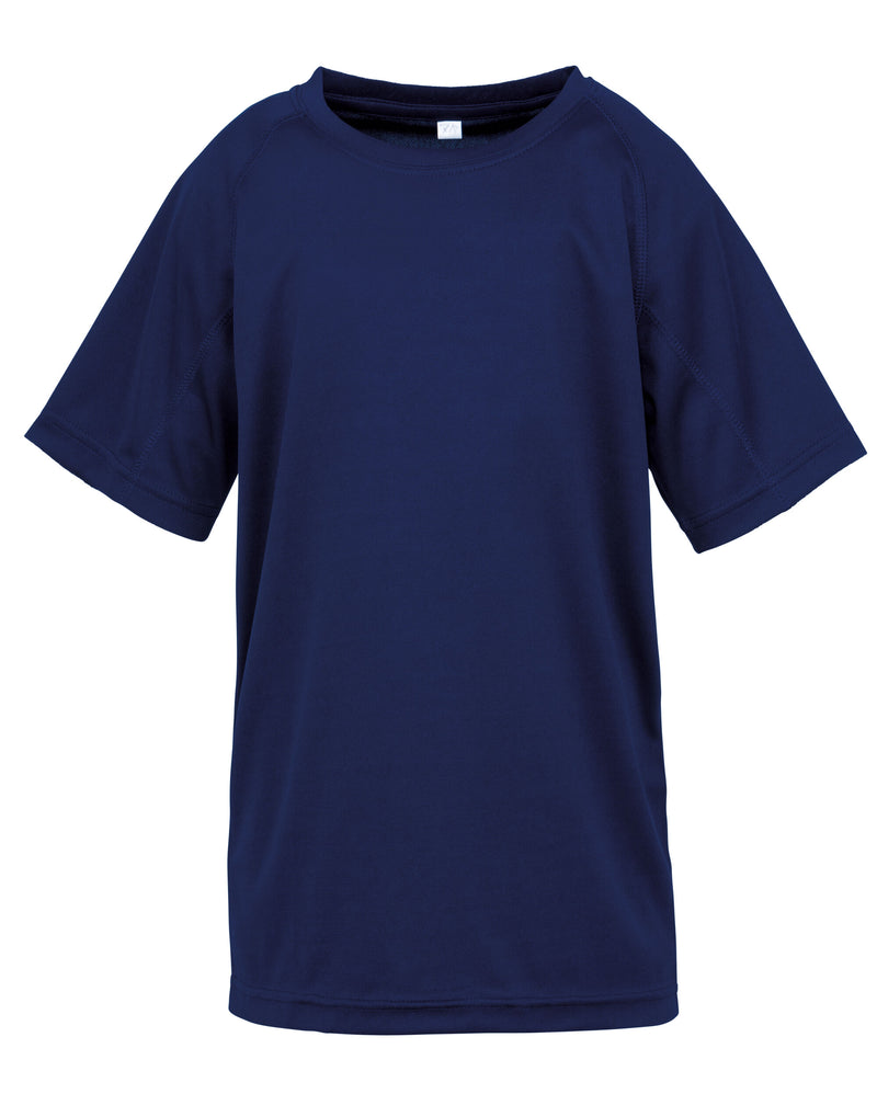 Spiro Impact Junior Performance Aircool Tee - Navy