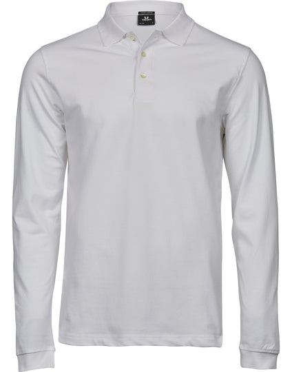 Tee Jays Men's Luxury Long Sleeve Stretch Polo - [CLEARANCE]