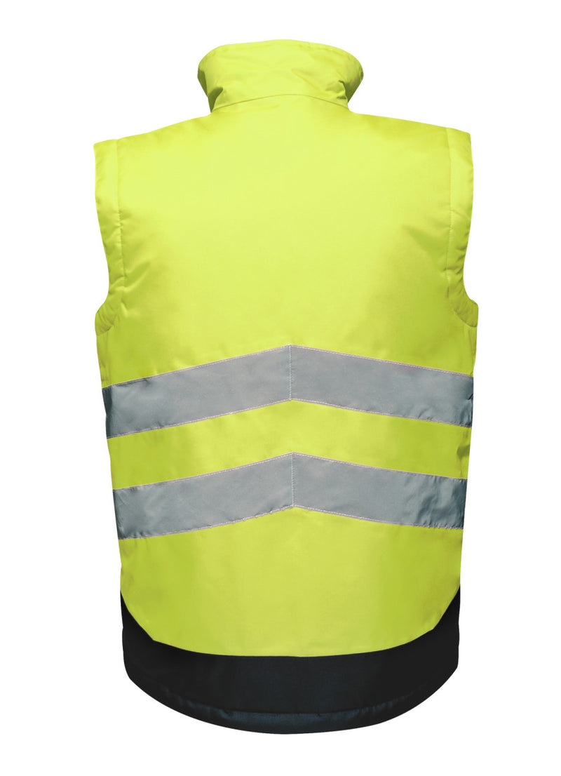 Regatta High Visibility TRA840 Pro Two Tone Insulated Bodywarmer - Yellow/Navy