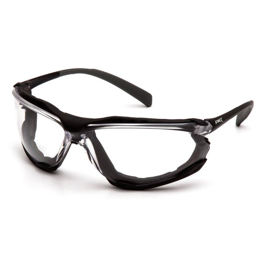 Pyramex Proximity lightweight safety spectacle with clear foam seal.