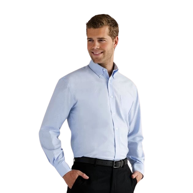 Russell Mens Long Sleeve Oxford Shirt Oxford Blue
