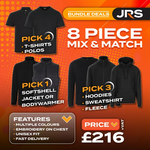 8 Item Russell Premium Quality Embroidered Workwear Bundle with Free Logo - thumbnail 1
