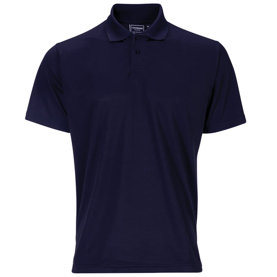 Supertouch long-sleeved black bird-eye fabric polo shirt.