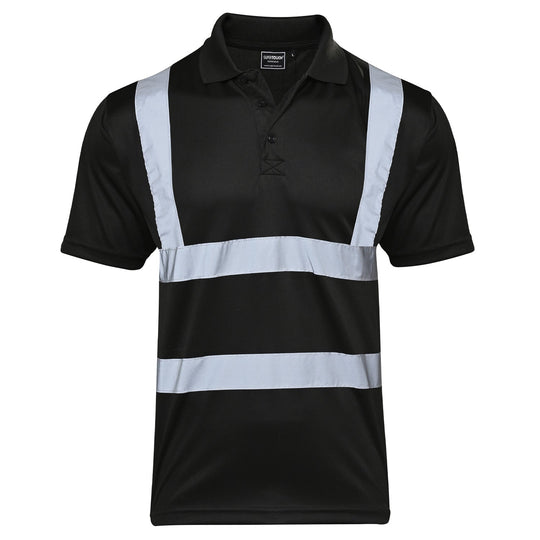 Supertouch Hi Vis Black Bird Eye Polo Shirt - [CLEARANCE]