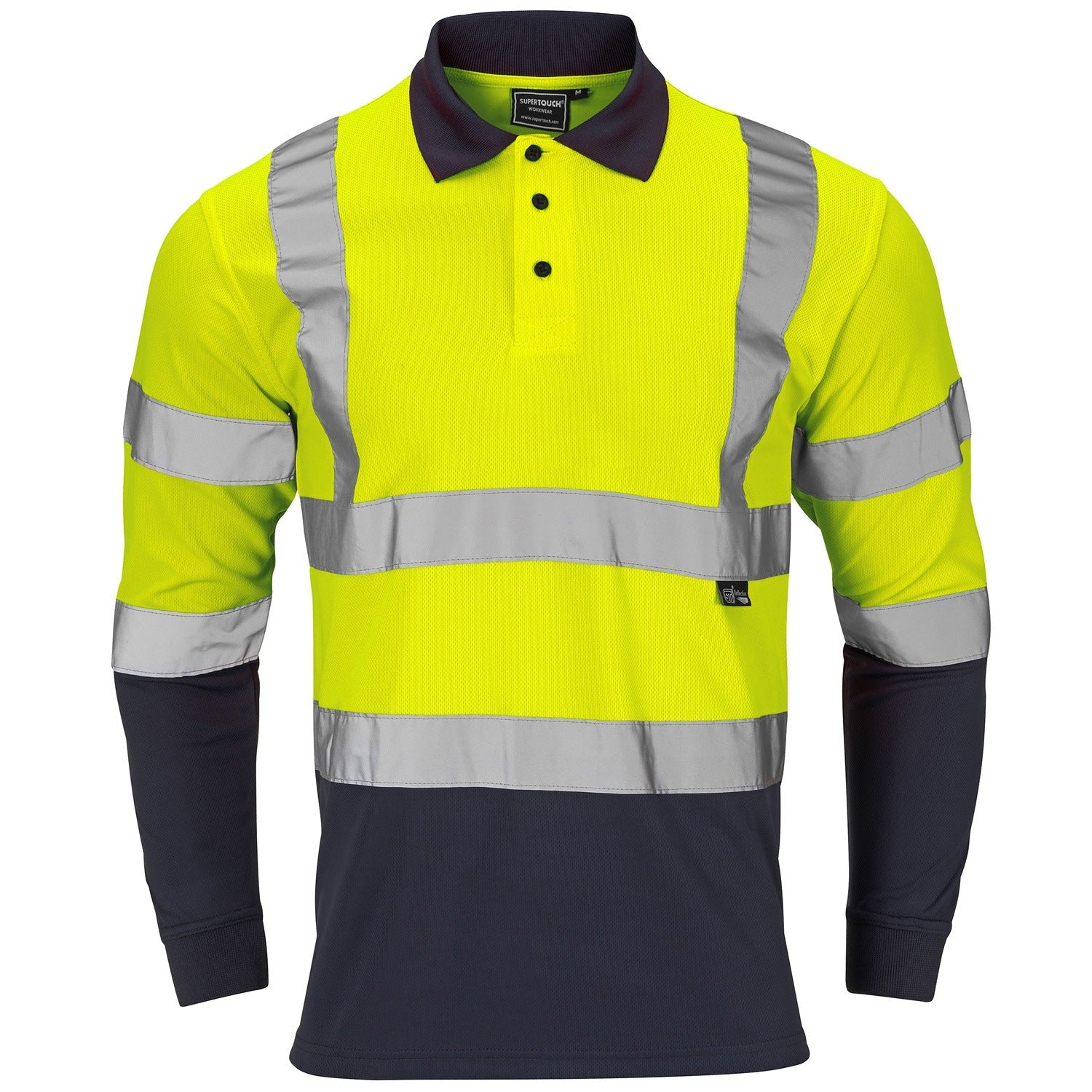 Supertouch Hi-Vis 2 Tone Long Sleeve Polo Shirt