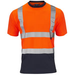 Supertouch Hi Viz Two Tone Short Sleeve Bird Eye Tee Shirt - thumbnail 1