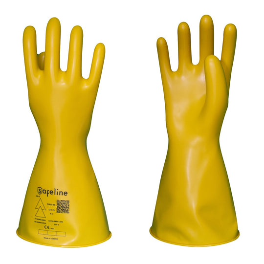 Yellow Supertouch Safeline insulated electrician's gloves for electrical safety.