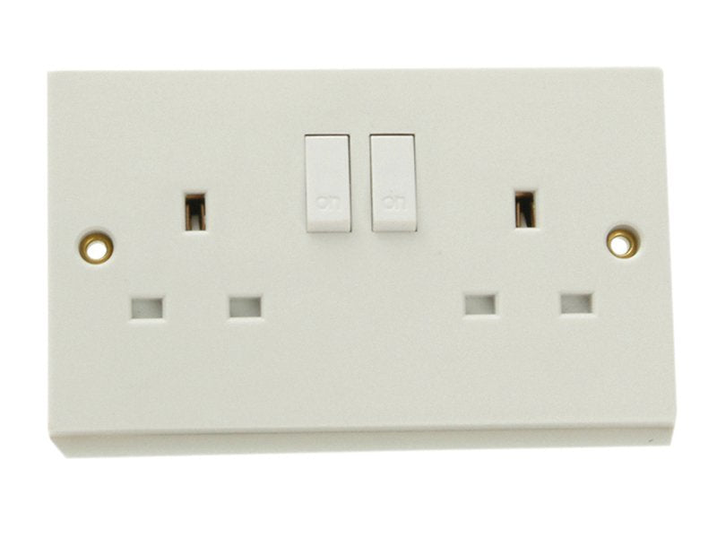SMJ Switched Socket 2-Gang 13A Trade Pack