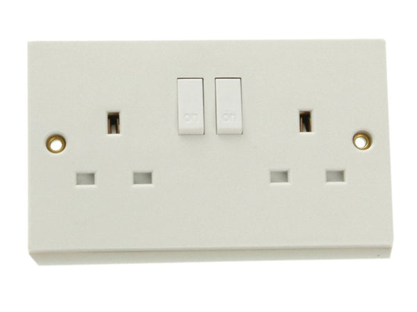 SMJ Switched Socket 2-Gang 13A Trade Pack