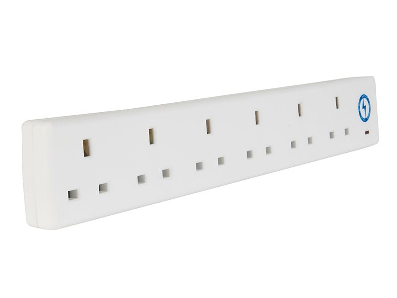 SMJ Extension Lead 240V 6-Way 13A Surge Protection 2m