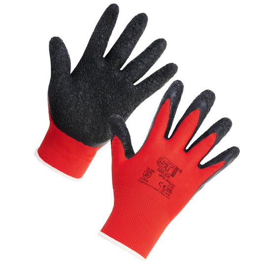 Supertouch Supertouch Nylex Gloves red and grey in colour
