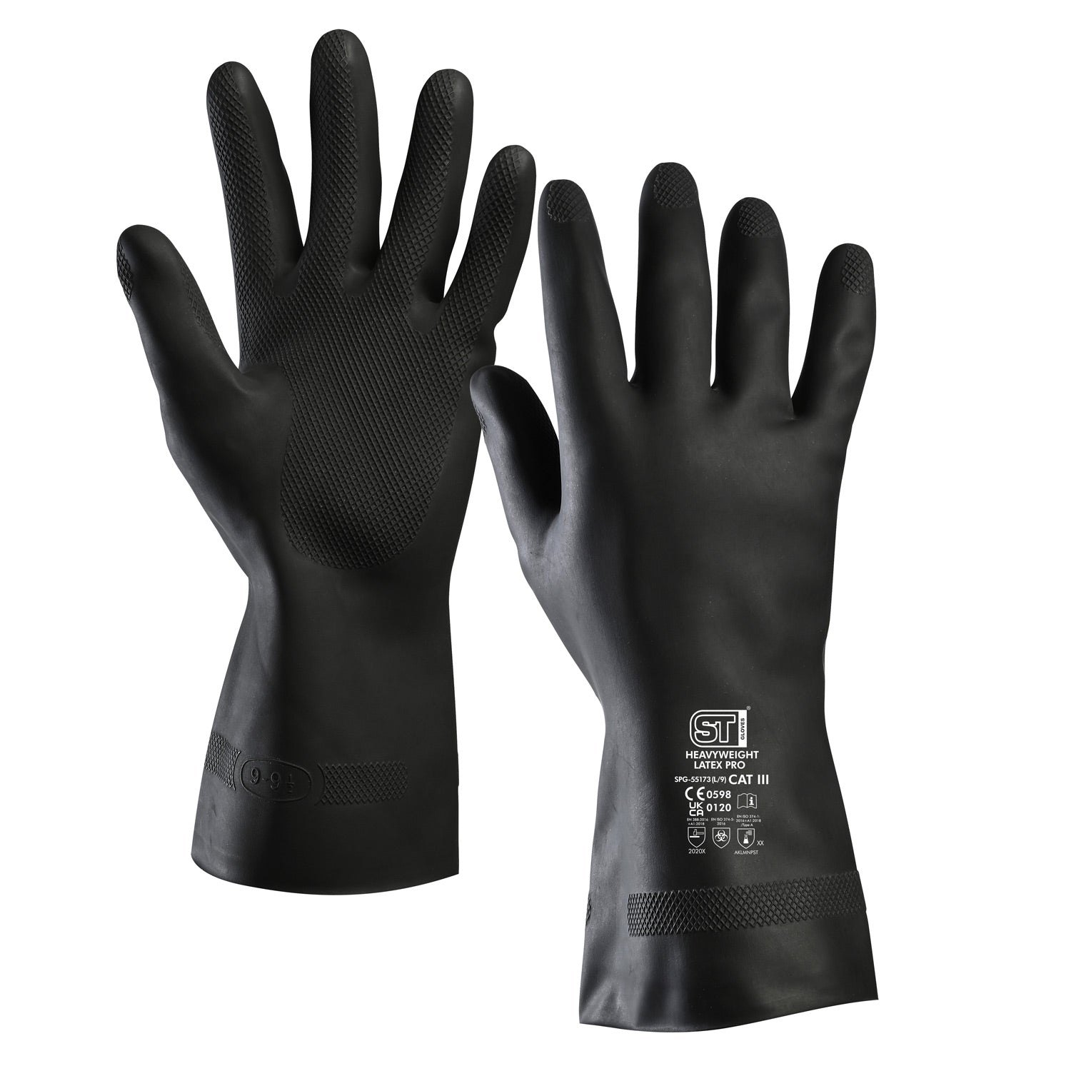 Black Supertouch Topaz Cool work gloves with a flexible black polyurethane palm coating.
