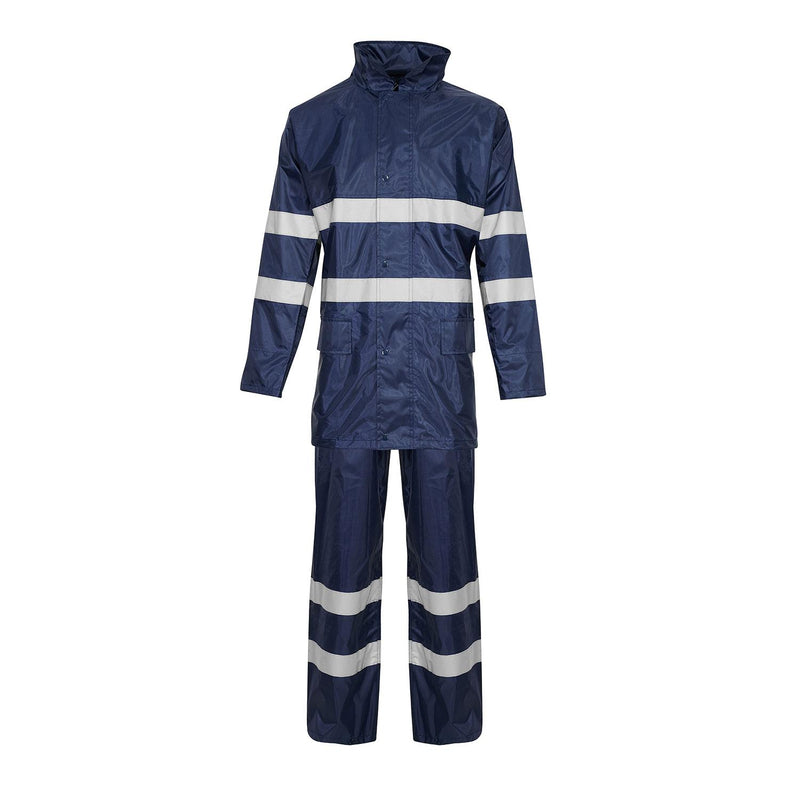 Supertouch contractor rain suit in navy for waterproof protection.