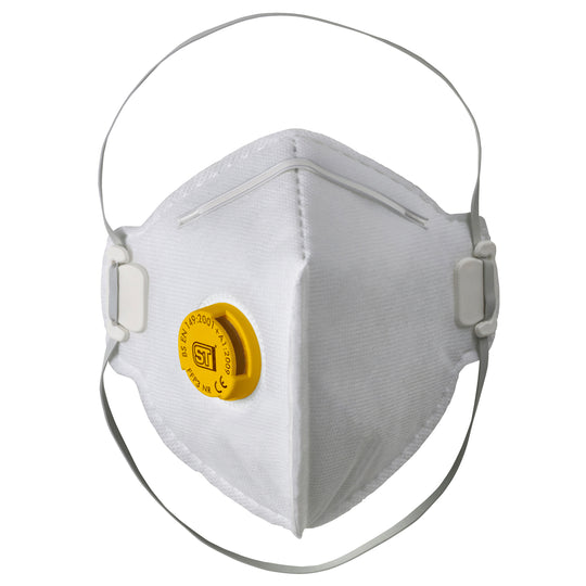 Supertouch FFP3 valved flat-pack respirator for fine dust protection.