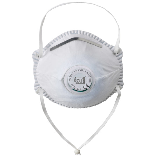 Supertouch FFP2 valved moulded respirator mask for comfortable use.