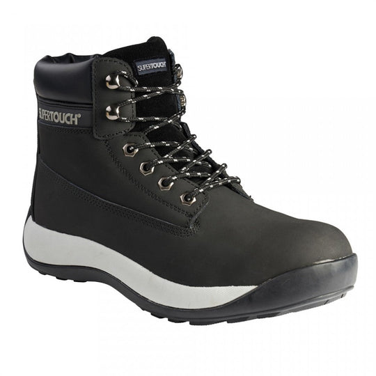 XLP30 S3 black safety boot with a protective steel toe cap.
