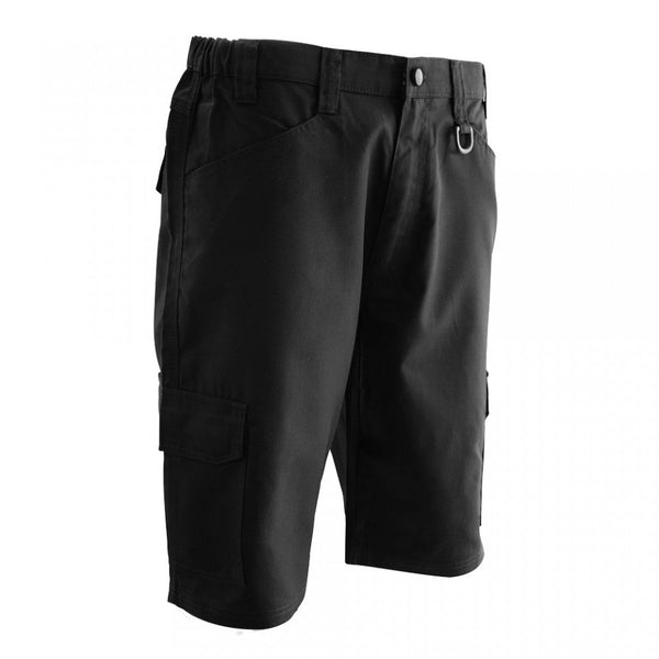 Supertouch black combat work shorts with multiple pockets.